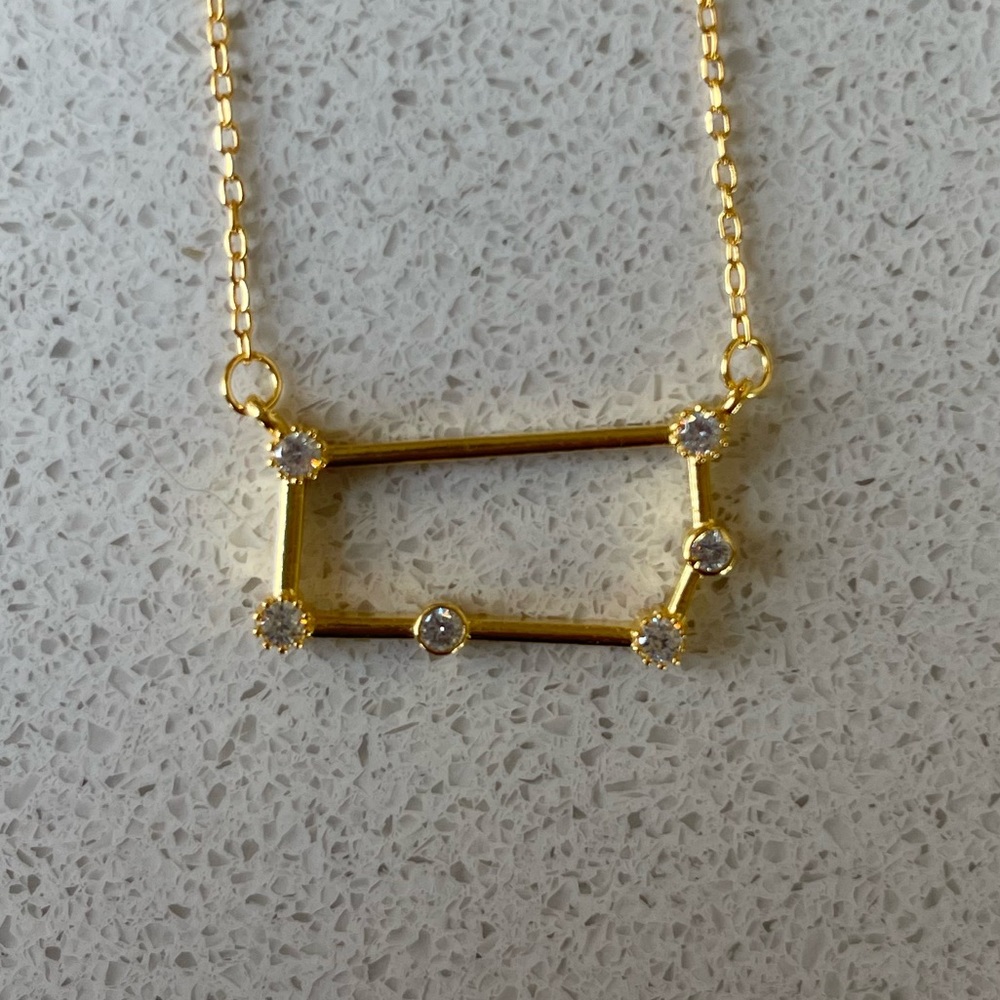 Gemini Constellation/ Zodiac Necklace. 18K Gold. Handmade.